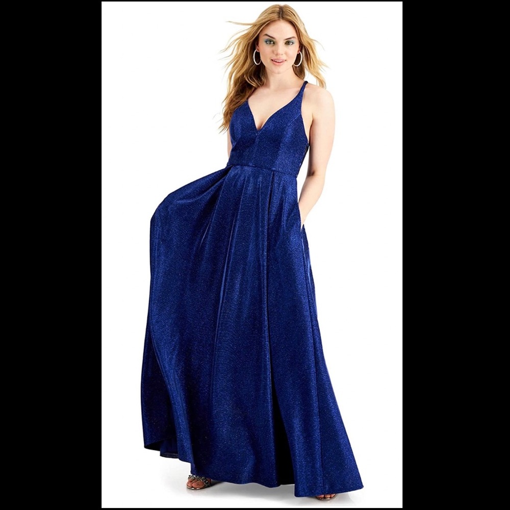 Sparkle blue prom dress